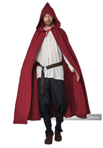 Burgundy Hooded Cloak (Adult)
