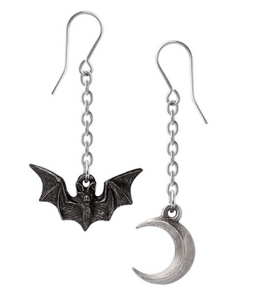 Lunatious Dropper Bat Earrings