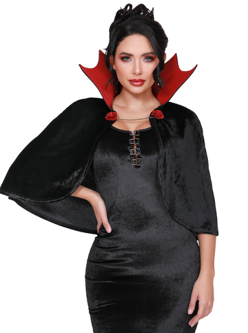 Short Velvet Vamp Cape