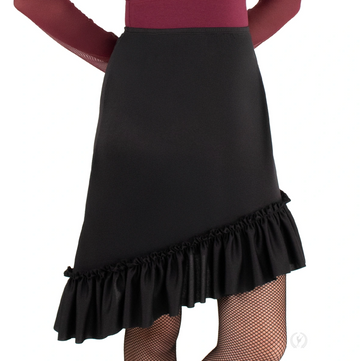 Asymmetric Ruffle Hem Latin Skirt