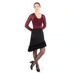 Asymmetric Ruffle Hem Latin Skirt