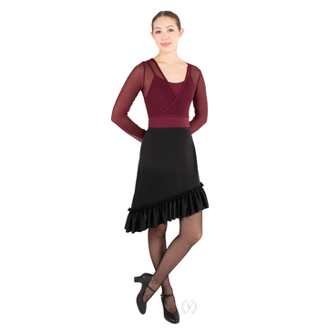 Asymmetric Ruffle Hem Latin Skirt