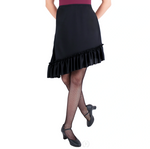 Asymmetric Ruffle Hem Latin Skirt