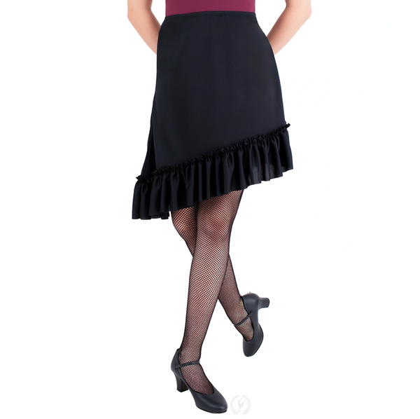 Asymmetric Ruffle Hem Latin Skirt