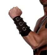 Faux Leather Arm Cuff with Buckle Hardware