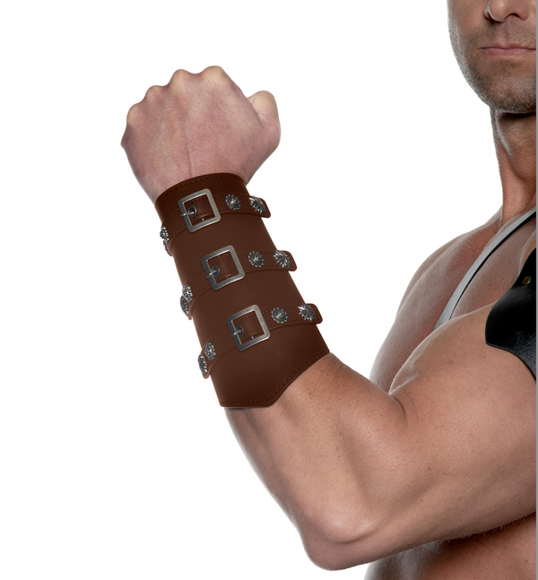 Faux Leather Arm Cuff with Buckle Hardware