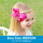 Red Glitter Grosgrain Bow (Medium)