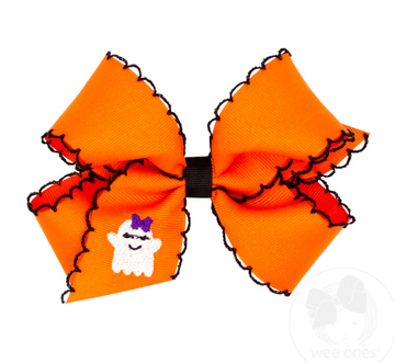 Halloween Orange Ghost Bow