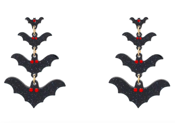 Stacked Bat Earrings
