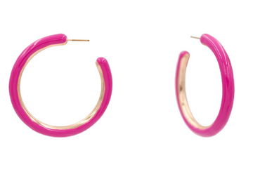 Pink Hoop Earrings