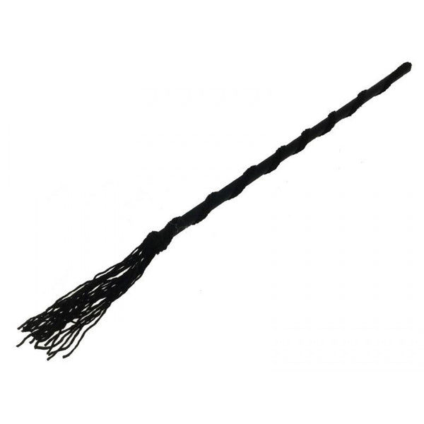 Fringed Black Masquerade Mask Handle