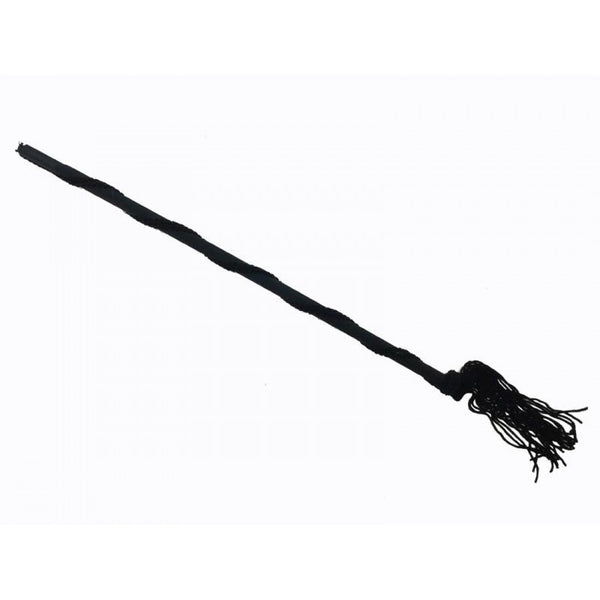 Fringed Black Masquerade Mask Handle