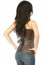 Distressed Faux Leather Corset