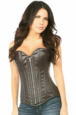 Distressed Faux Leather Corset