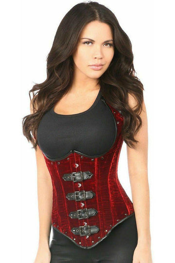Red Velvet Underbust Corset