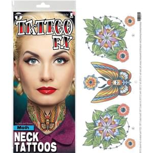 Moth Neck Tattoo