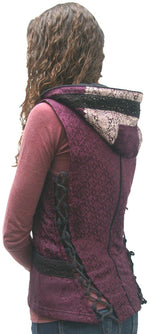 Deluxe Brocade Snap Hooded Vest (All Prints Unique)
