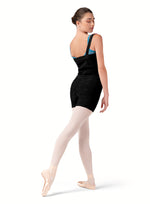 Ladies Bloch Knit Short Unitard U12004 (Black)