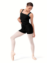 Ladies Bloch Knit Short Unitard U12004 (Black)