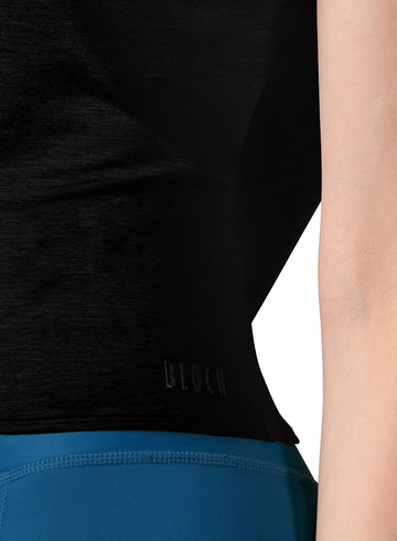 Ladies Boat Neck T-Shirt by Bloch Z3362 (Black)