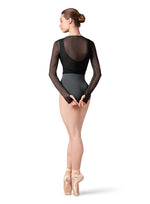 Ladies Sheer Overlay Wrap Top Z8459 (Black)