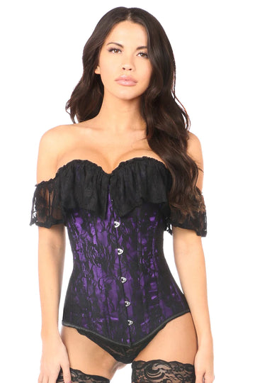 Purple Lace Off-The-Shoulder Corset
