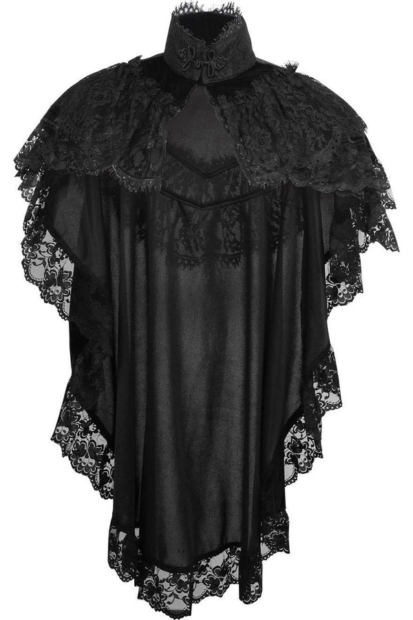 Tapered Velvet Lace Capelet