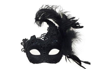 Venetian Lace Mask with Feathers