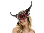 Rote Schuppen-Voodoo-Maske mit Hörnern