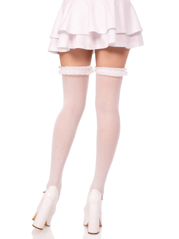 Lace Garter Sheer Striped Thigh High