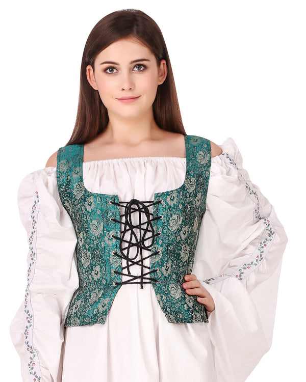 Lace-Up Brocade Bodice