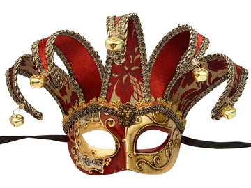 Jester Half Mask (Red)