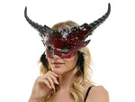 Rote Schuppen-Voodoo-Maske mit Hörnern