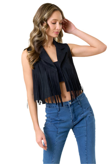 Collared Faux Suede Cowgirl Vest (Adult)