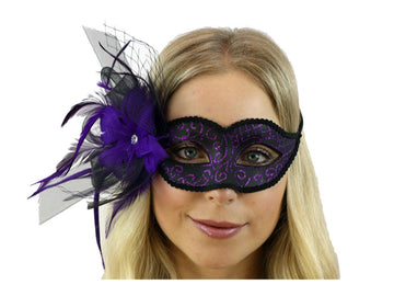 Glitter Flower Mask (Purple)