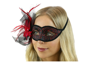 Glitter Flower Mask (Red)