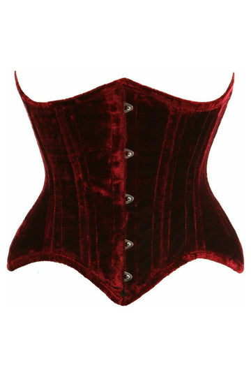 Velvet Waist Cincher (Wine Red)