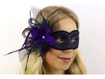 Glitter Flower Mask (Purple)