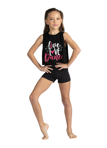 Live Love Dance Tank (Child, Magenta)