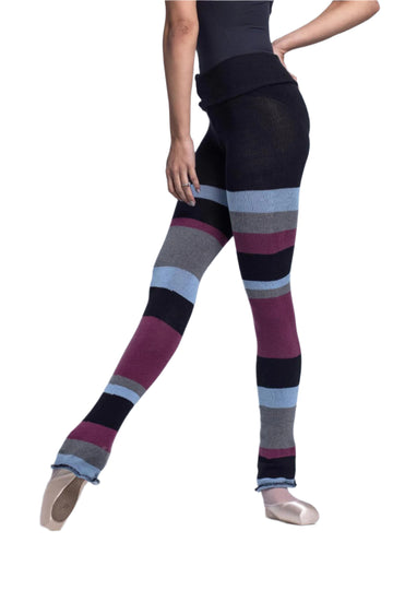 Striped Cotton Knit Pants (Black/Blue)