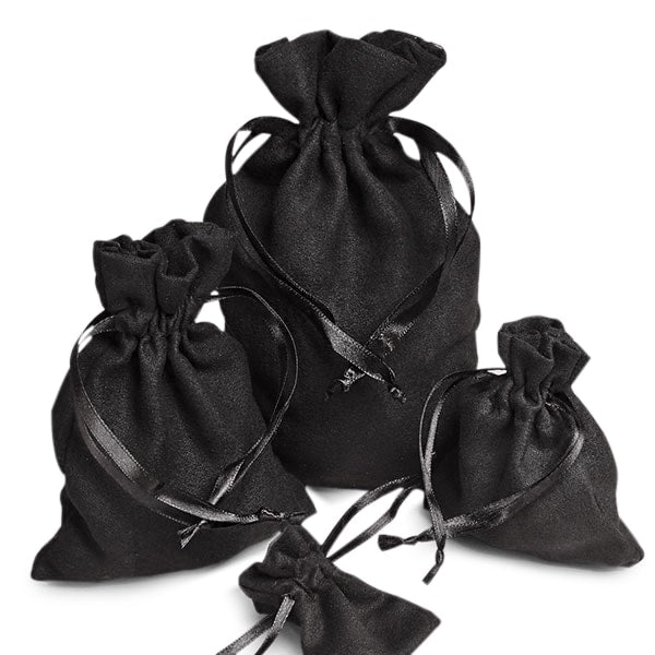 Faux Suede Drawstring Pouch