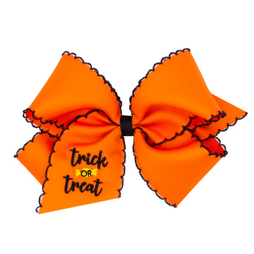 Embroidered Trick or Treat Bow