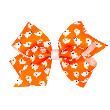 Ghost Print Halloween Bow
