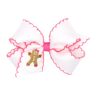 Gingerbread Print Holiday Bow