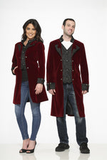 Deluxe Burgundy Velvet Coat w/Brocade Vest (Adult)