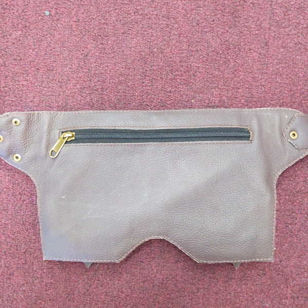 Leather Lace-Up Pocket 2 Buckle Belt