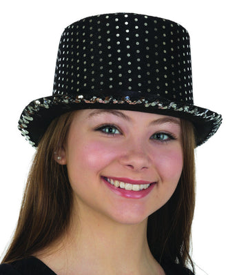 Black Sequin Top Hat