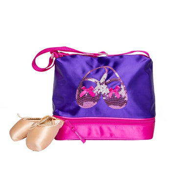 Tote - Satin Sequins Ballet Shoes (Purple)