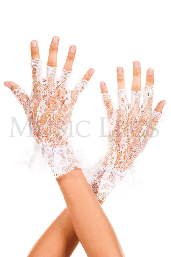 White Lace Gloves