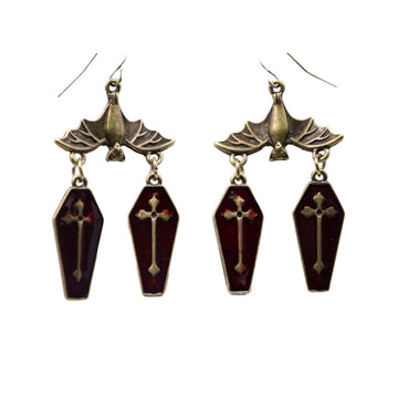 Bat & Casket Earrings